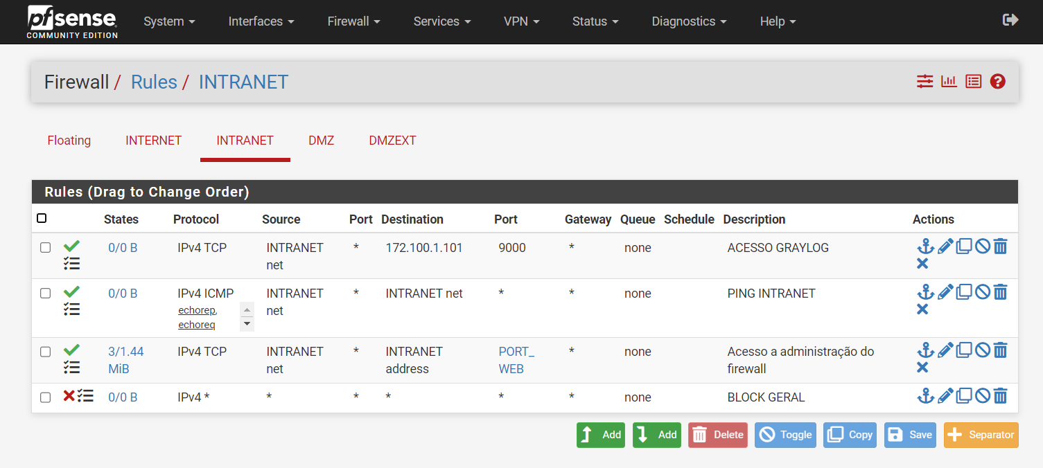 Regra de Acesso ao graylog