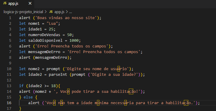 Desafio 1 - Projeto Inicial em Lógica da Programação com javaScript