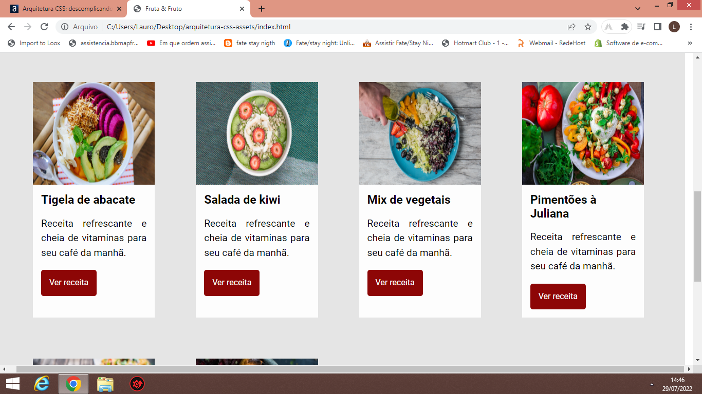 Um pequeno detalhe (duvida), na seção das receitas