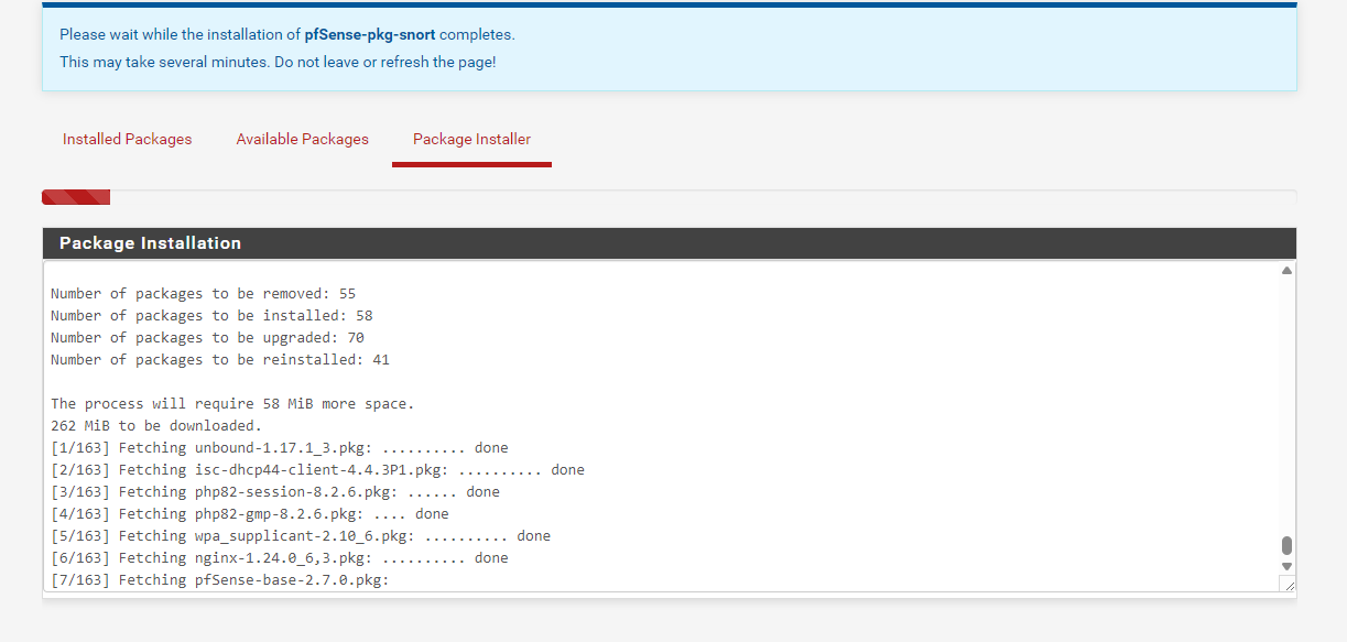 O mesmo problema se repete ao atualizar o pfsense no local  SYSTEM/UPDADE/SYSTEM UPDATE