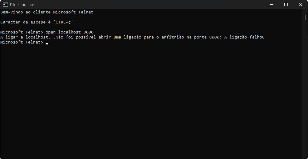 Print comandos em telnet