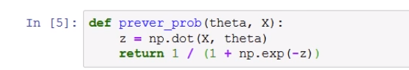 Formula para estimar o Y na regressao logistica em python usando numpy