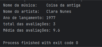 Print da execução do código