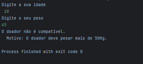 Print da execução do código