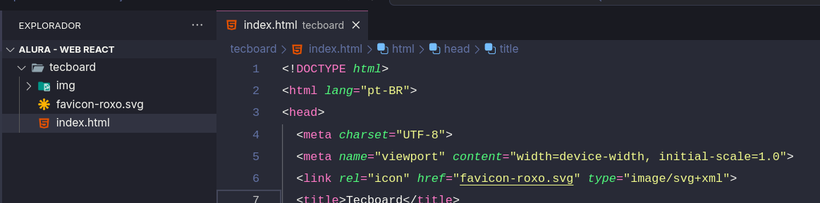 Foto tirada do vscode mostrando parte de um code