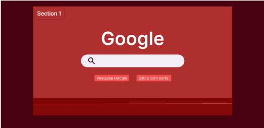 Imagem da aba de  pesquisa do Google em tons mais avermelhados feito na ferramenta Figma