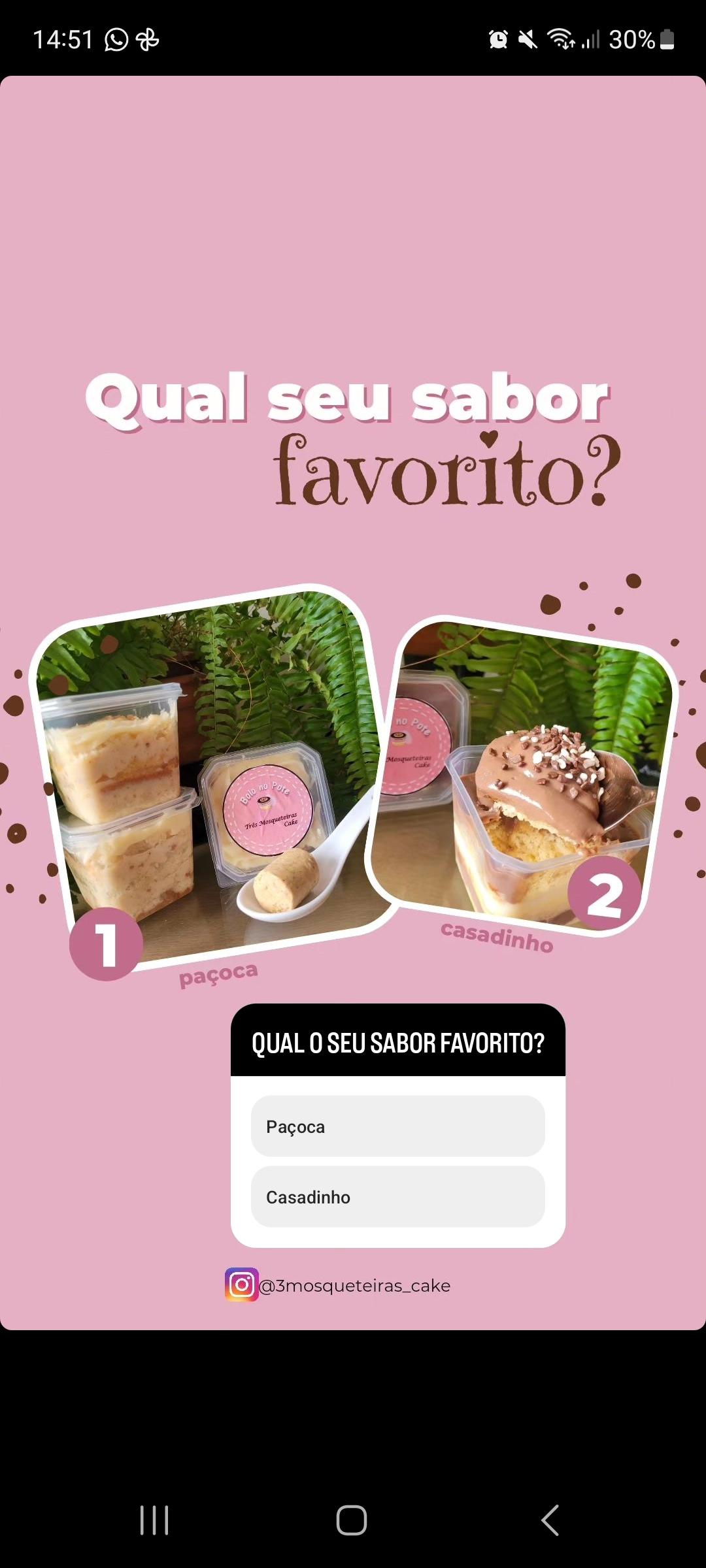 stories sobre o seu sabor favorito