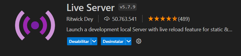 Print da tela de extensões do VS Code