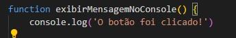 como apresenta o comando console.log no VSC