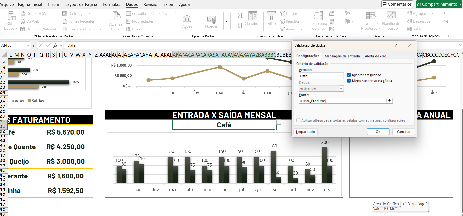 Validação de dados
