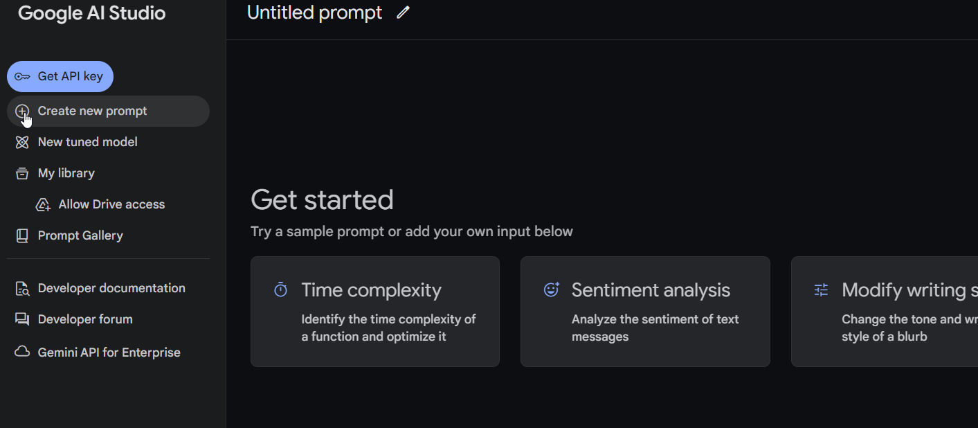 Sem opção de adicionar o structured Prompt