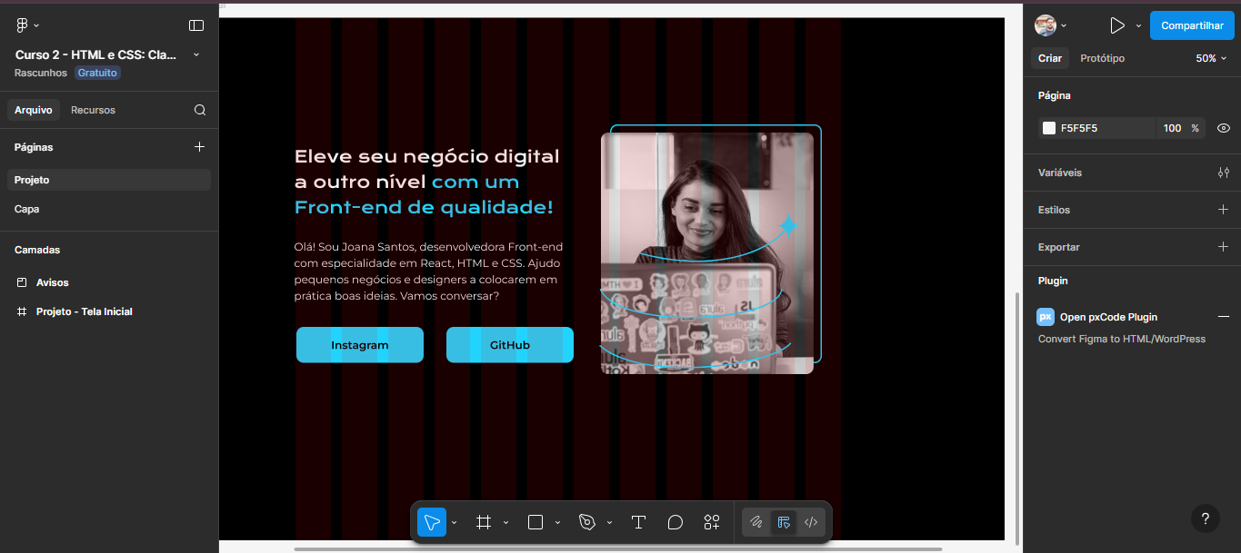 imagem do figma exibindo listras que não deveriam estar ali