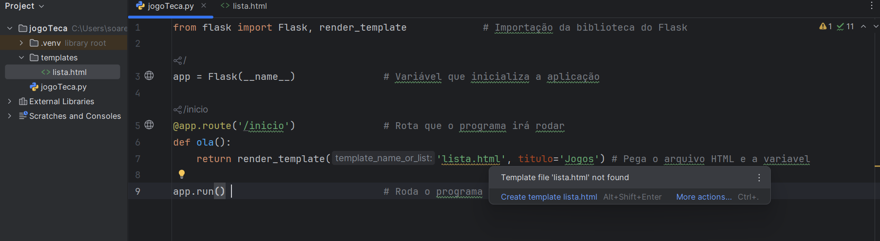 Não está encontrando o arquivo HTML mesmo o código estando correto