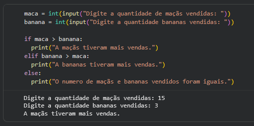 print da resolução do exercício monitoramento de vendas 