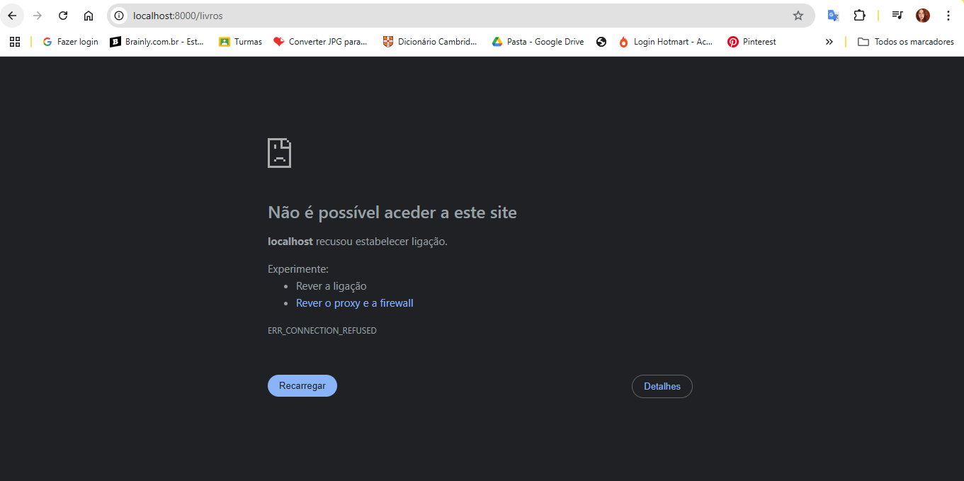Erro de tela