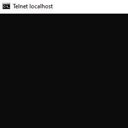 imagem do cmd limpo, tendo titulo 'telnet localhost'