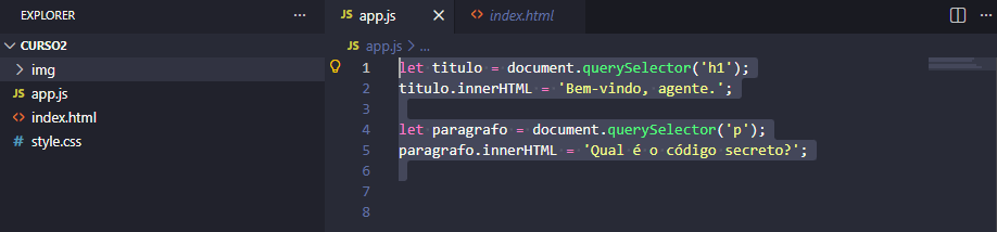Código da primeira aula 