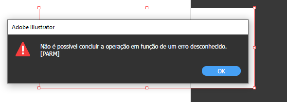 Não é possível concluir a operação em função de um erro desconhecido. [PARM]