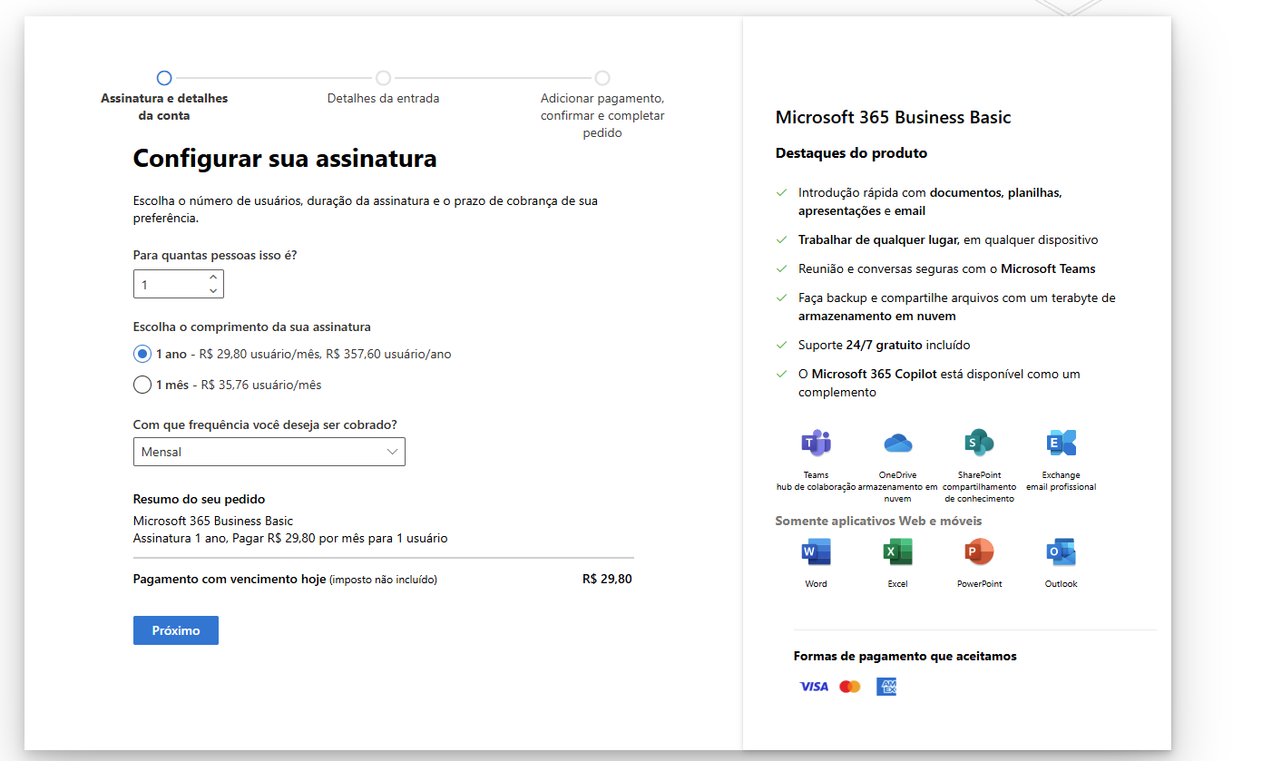 Dificuladade para criação da conta no Power BI