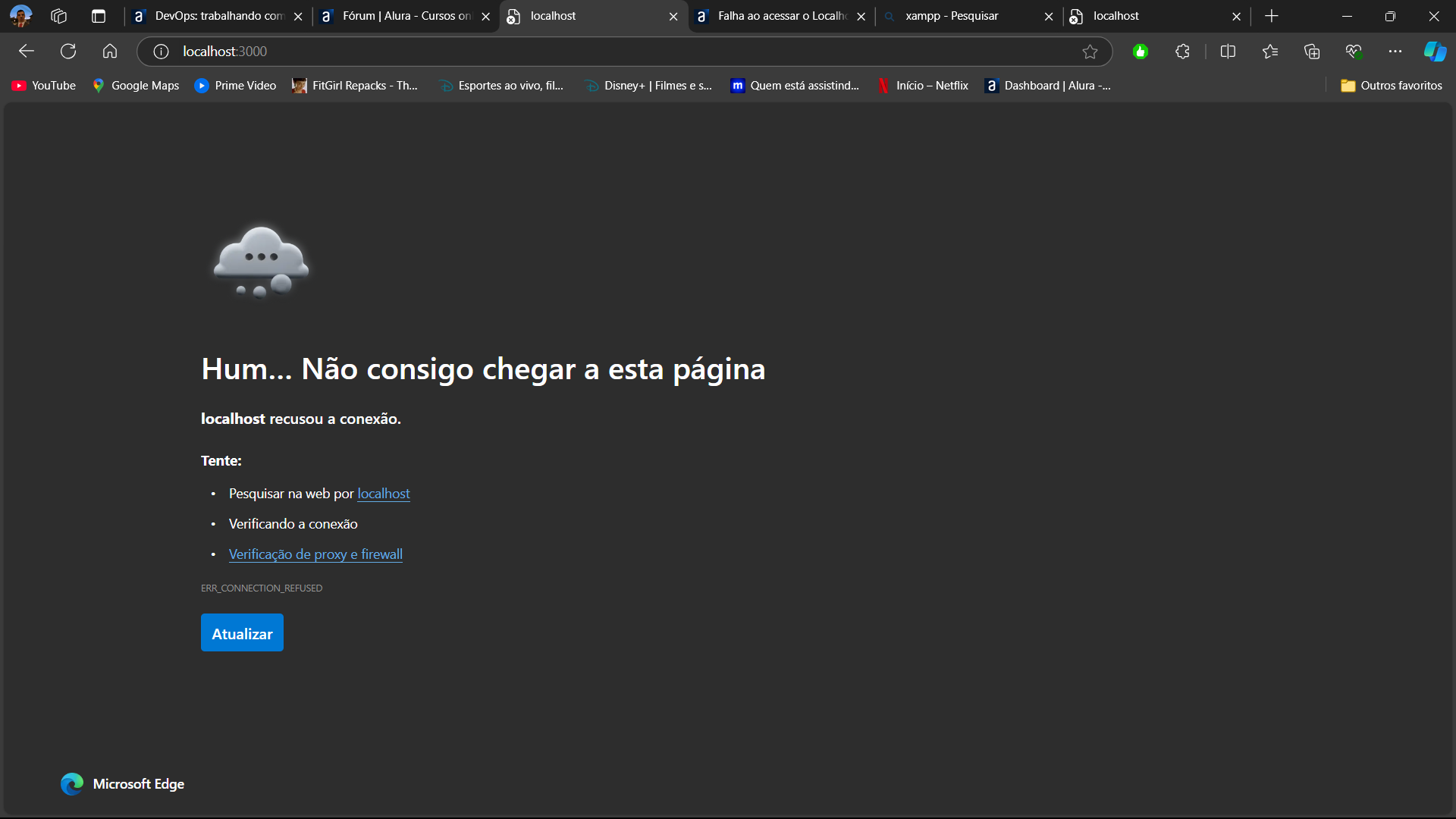 N o Estou Conseguindo Acessar O Locallhost 3000 DevOps Trabalhando 