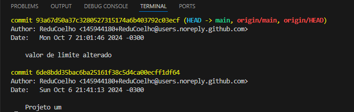 INo terminal do Vs.Code