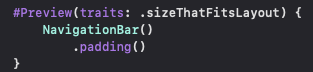 Imagem mostrando trecho que código para solucionar problema da pré-visualização no Xcode 15 
