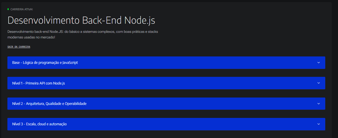 Trilha de Desenvolvimento Back-End Node.js