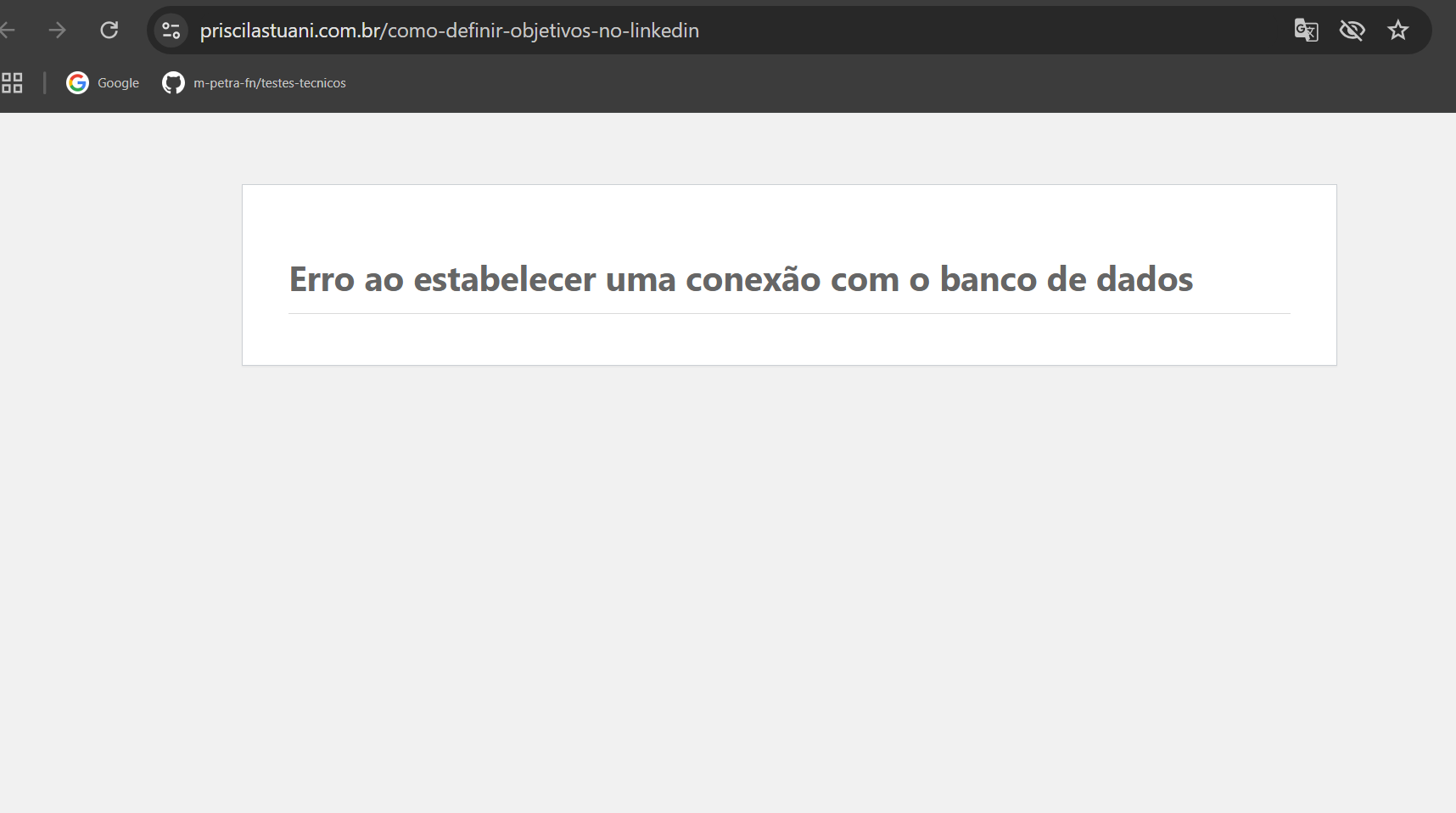 Esse é o erro
