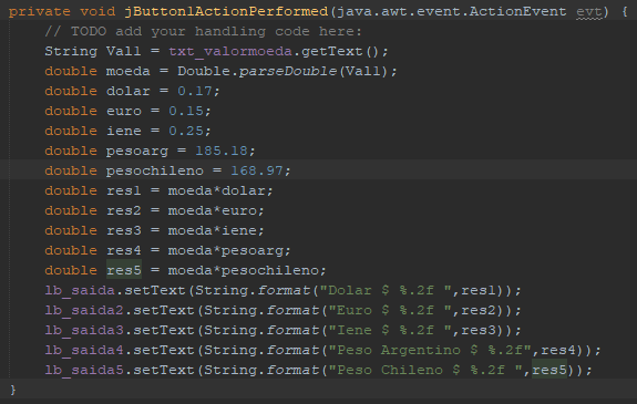 Codigo JavaForm