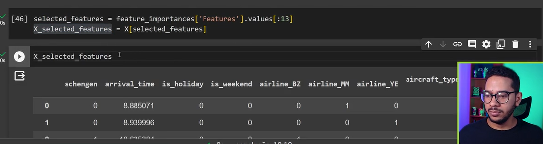 selected features