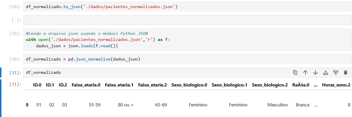 Gravação e leitira de arquivo JSON