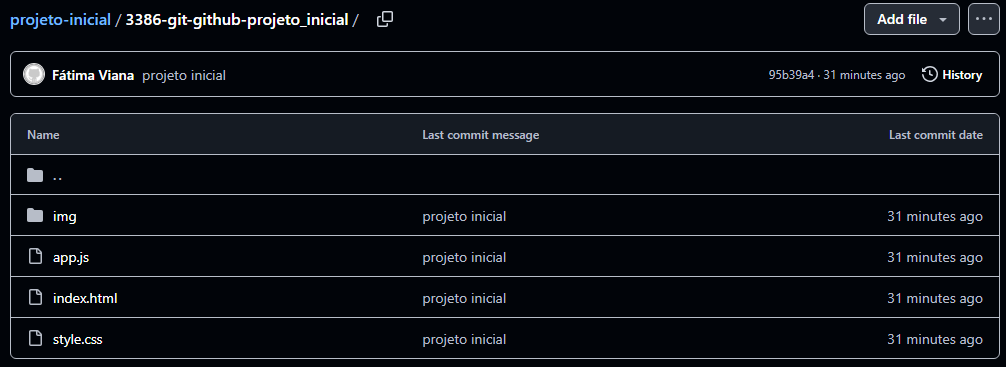 Projeto inicial: Repositório