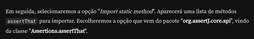 Imagem indicando o pacote que contém a classe Assertions