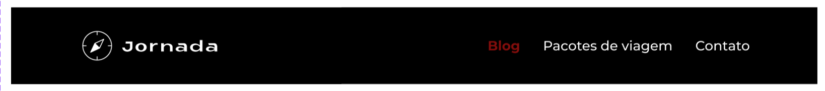 header com hover destacando o Blog com a cor vermelha