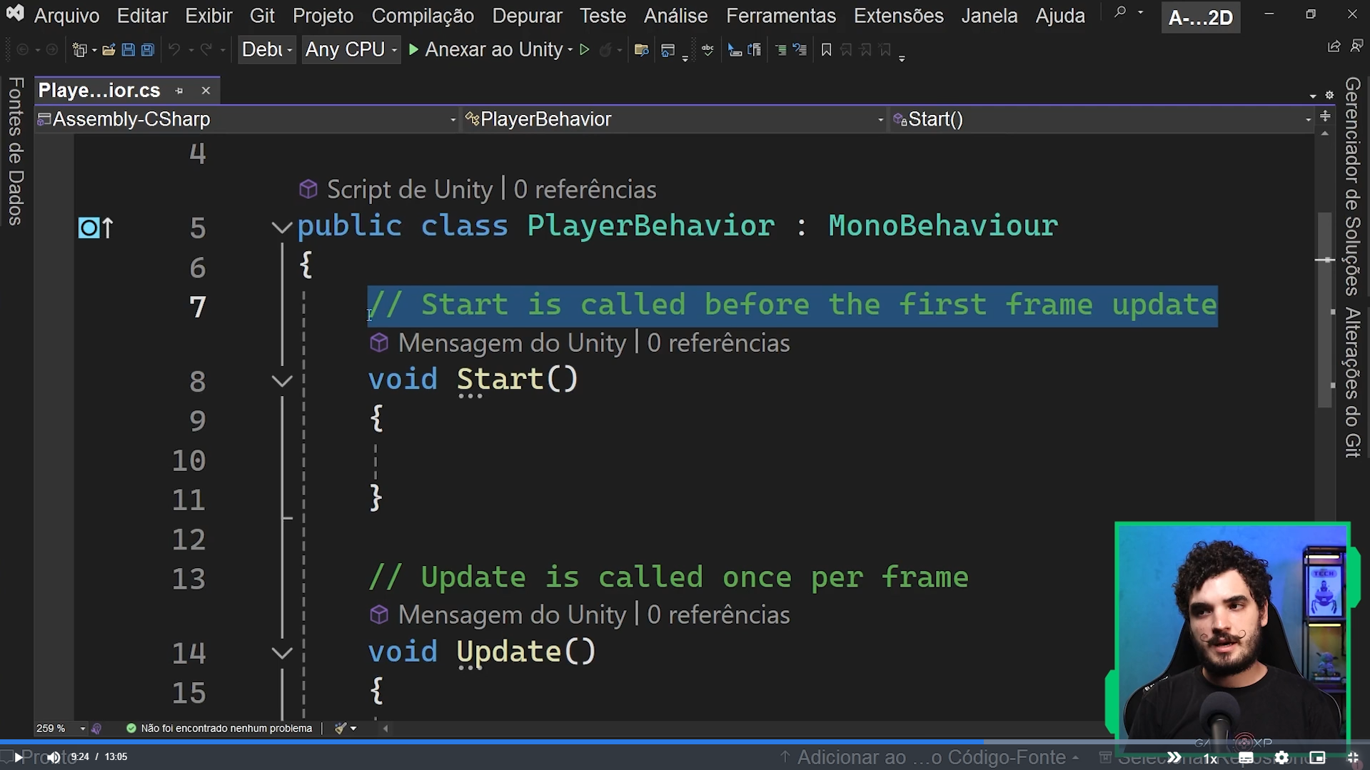 como aparece o visual studio code no vídeo