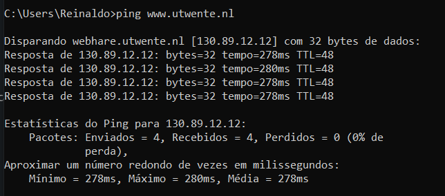 Ping www.utwente.nl 