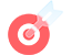 A imagem contém um ícone de alvo vermelho, representando o ícone de Conteúdo direto ao ponto