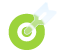 A imagem contém um ícone de alvo verde, representando o ícone de Conteúdo direto ao ponto