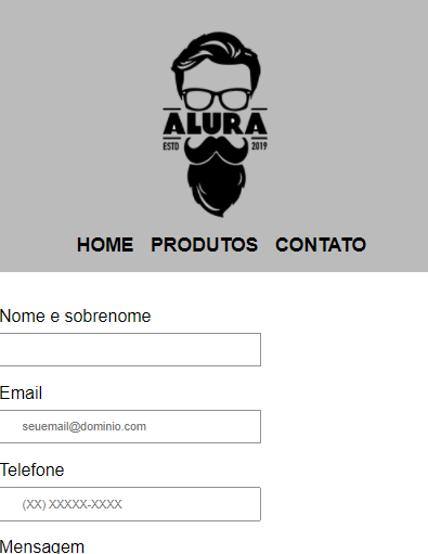 Screenshot da barbearia alura com viewport