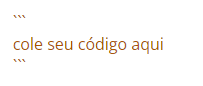 crases em volta do código