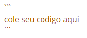 Como formatar código no markdown