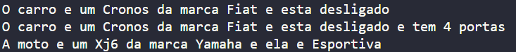 Saida do codigo