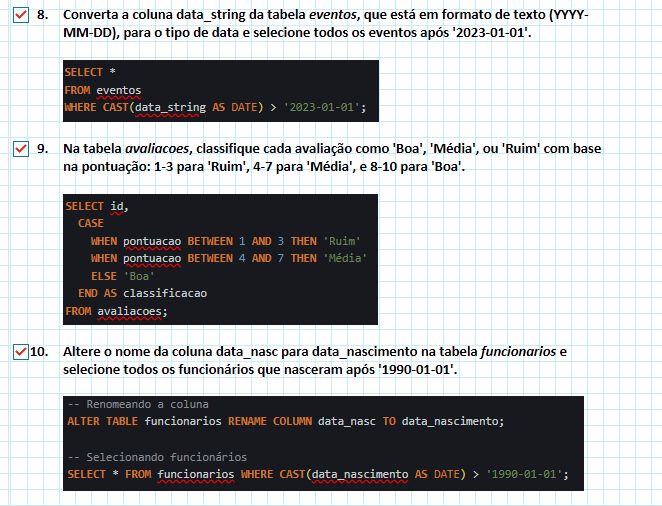 Segunda parte do exercício resolvido no OneNote