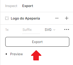 seta indicando para clicar no botão Export