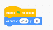 Indicação da posição de x no ator minha raquete