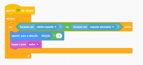 Alteração do código de direção