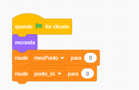 Indicação do bloco de código inicial com a s alterações