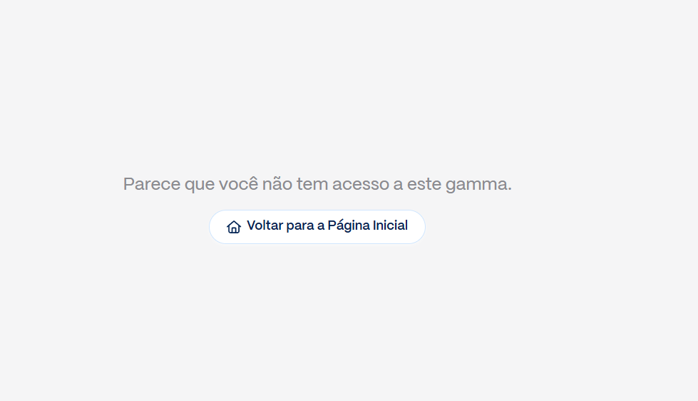 Captura da tela informando que não é possível acessar esse Gamma