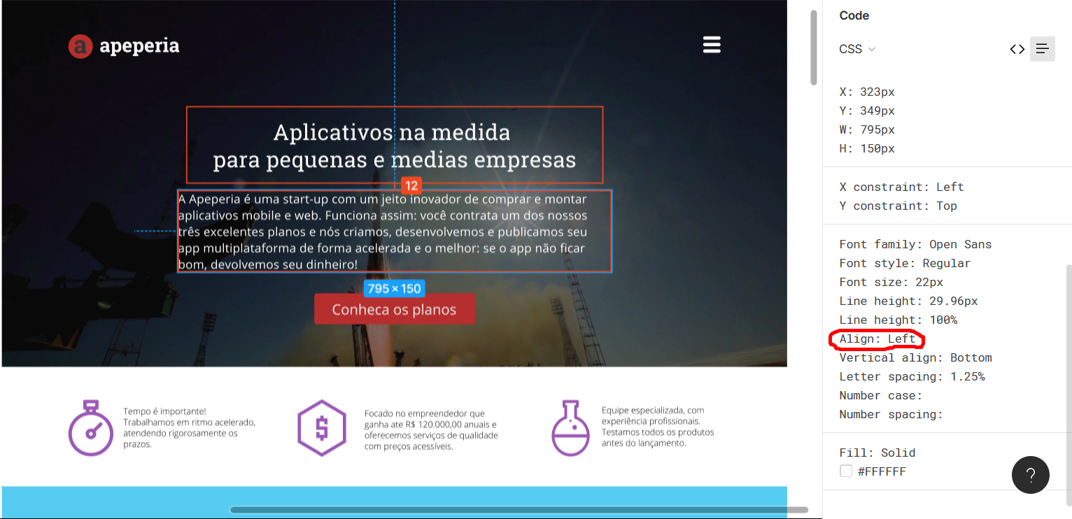 Screenshot da tela "Aplicativos na medida  para pequenas e medias empresas"