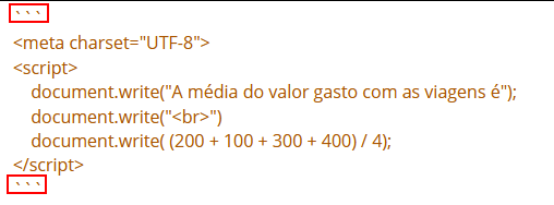 Código utilizado neste post, com o sinal de crase sendo repetido três vezes antes do código e três vezes depois